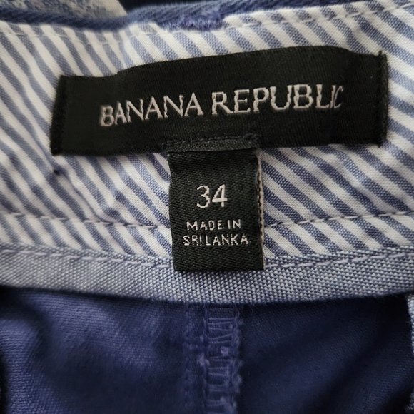 Banana Republic Men’s 100% Cotton Twill Shorts Size 34, Inseam 11” in Blue Gray - Picture 3 of 9